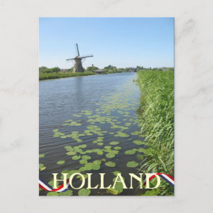 Postal Molino de viento Holland a lo largo del Canal Post