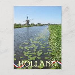 Postal Molino de viento Holland a lo largo del Canal Post