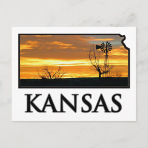 Postal Molino de viento Kansas Farm