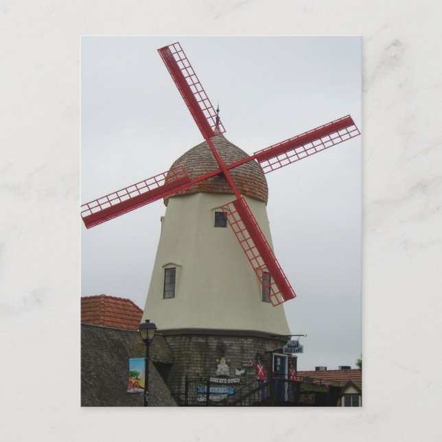 Postal Molino de viento Solvang (Anverso)