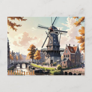 Postal Molino de viento Vintage Holland