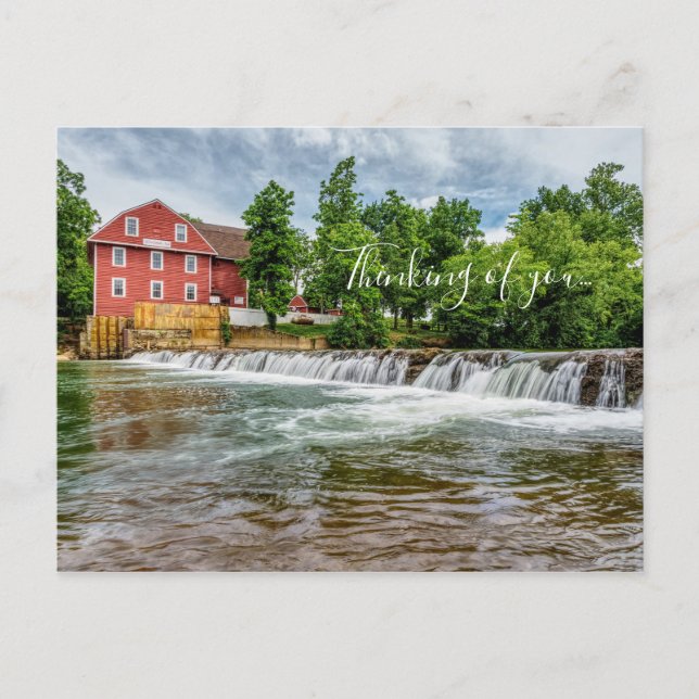 Postal Molino y cascada de War Eagle Pensando en ti (Anverso)