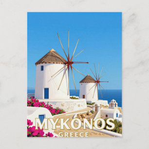 Postal Molinos de viento famosos de Mykonos Grecia 🌬️