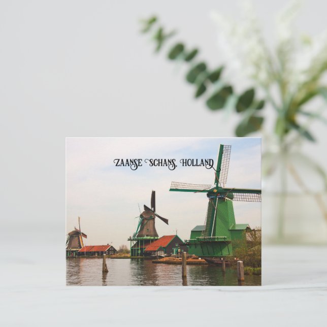 Postal Molinos holandeses, Zaanse Schans. (Anverso de pie)