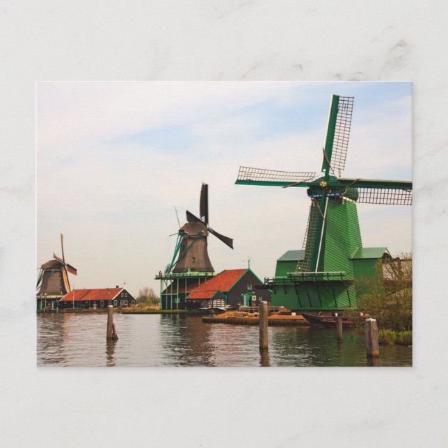 Postal Molinos holandeses, Zaanse Schans. (Anverso)