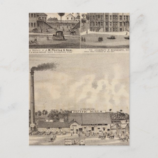 Postal Molinos y astilleros de Minnesota (Anverso)