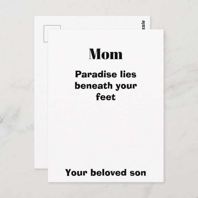 Postal Mom Quote Post card Mom's Gift (Anverso / Reverso)
