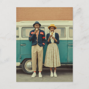 Postal Momento de Crema de Hielo de Estilo Vintage