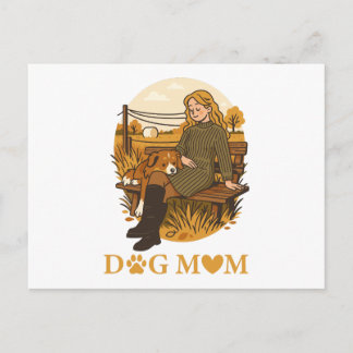 Postal Momento de unión de la mamá del perro con su compa