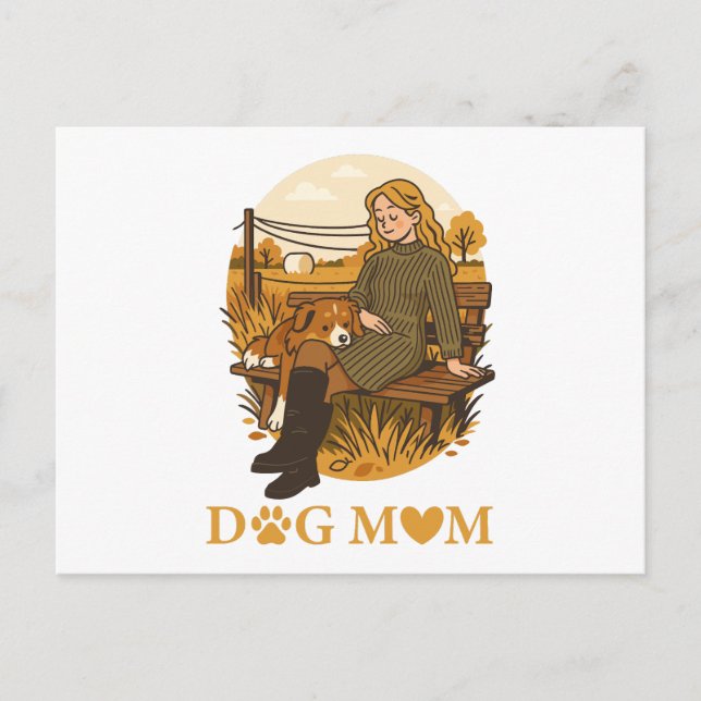 Postal Momento de unión de la mamá del perro con su compa (Anverso)