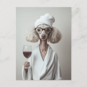 Postal Momento elegante del spa de Poodle