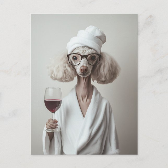 Postal Momento elegante del spa de Poodle (Anverso)