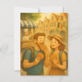 Postal Momento gofre en Bélgica - Post ilustrado de viaje