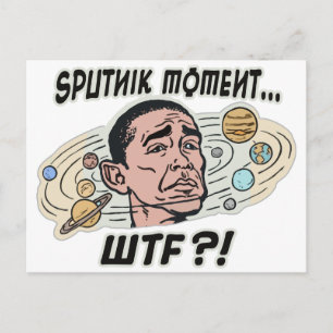 Postal Momento gracioso del Sputnik de Obama