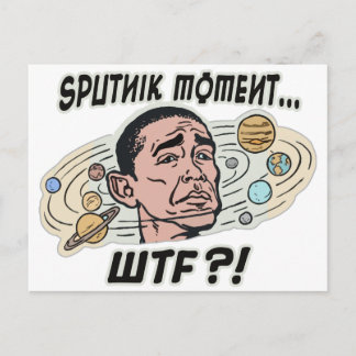 Postal Momento gracioso del Sputnik de Obama