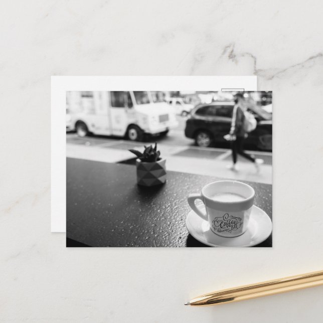 Postal Momentos de café en NYC (Anverso/Reverso In Situ)