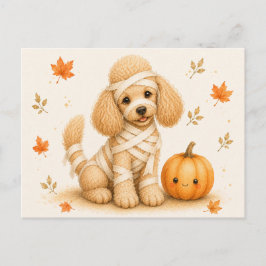 Postal Momia Caniche Halloween