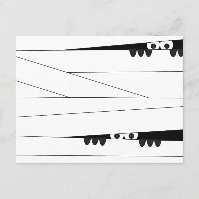 Postal Momia espantosa de Halloween (Anverso)