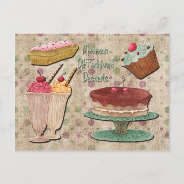 Postal Mommas antiguos postres de moda (Anverso)