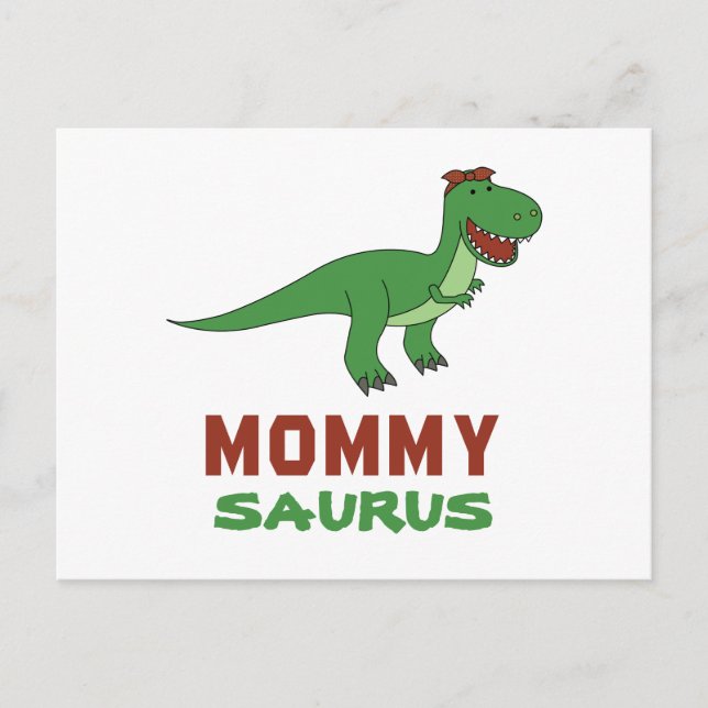 Postal Mommysaurus Dinosaur T-Rex Dino Día de la Madre (Anverso)