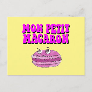 Postal Mon Petit Macaron Retro Groovy Textos