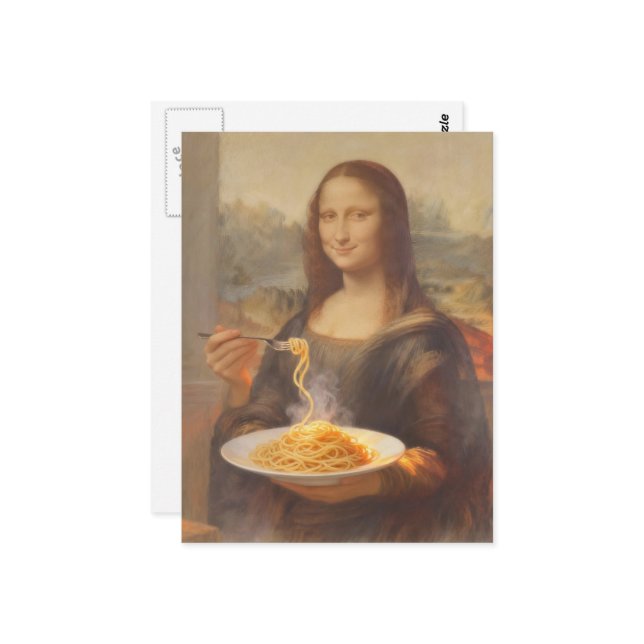 Postal Mona and her Spaghetti Dinner (Anverso/Reverso In Situ)
