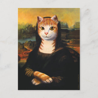 Postal Mona Lisa Cat