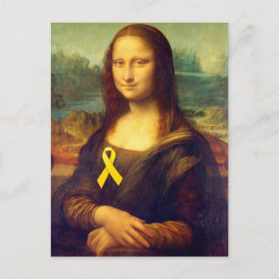 Postal Mona Lisa Con Cinta Amarilla