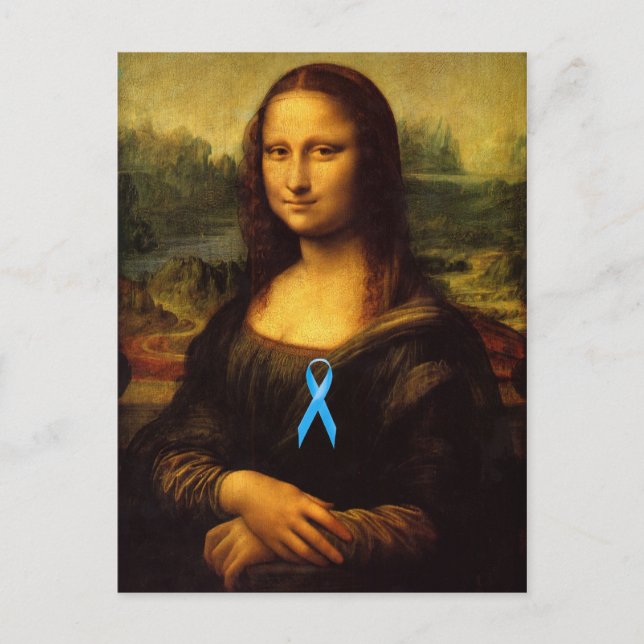 Postal Mona Lisa Con Cinta Azul (Anverso)