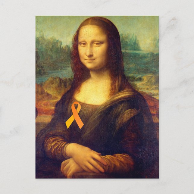 Postal Mona Lisa Con Cinta Naranja (Anverso)
