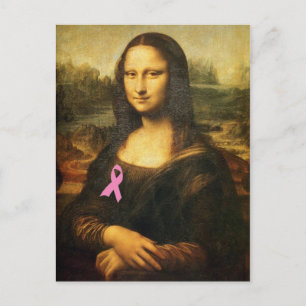 Postal Mona Lisa Con Cinta Rosa