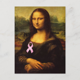 Postal Mona Lisa Con Cinta Rosa