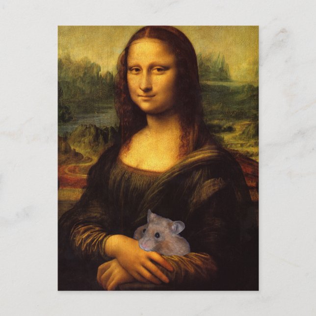 Postal Mona Lisa Con Hamster (Anverso)