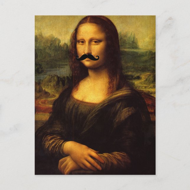 Postal Mona Lisa Con Mustache (Anverso)