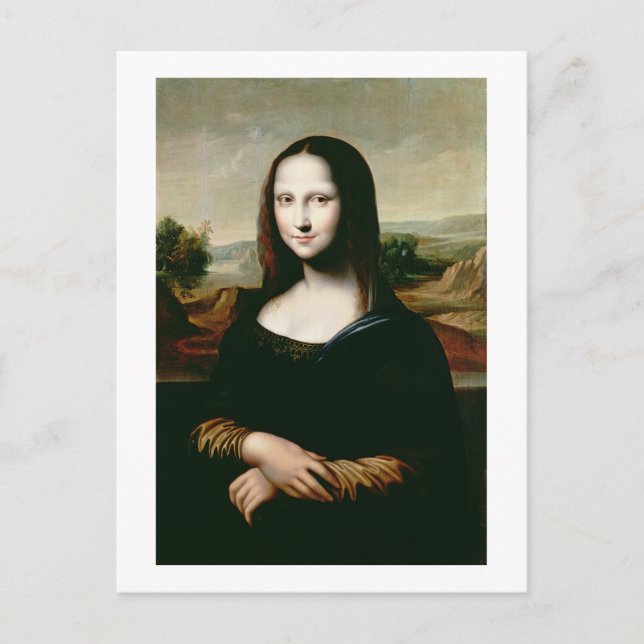 Postal Mona Lisa, copia de la pintura de Leonardo da Vin (Anverso)
