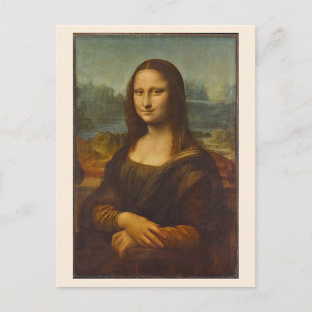 Postal Mona Lisa de Leonardo da Vinci, Arte del Renacimie (Anverso)