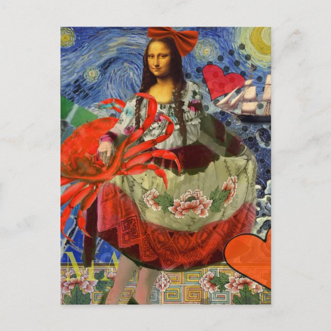 Postal Mona Lisa Diversión Zodíaco Caprichoso  (Anverso)