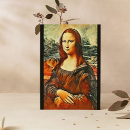 Postal Mona Lisa en colores cálidos