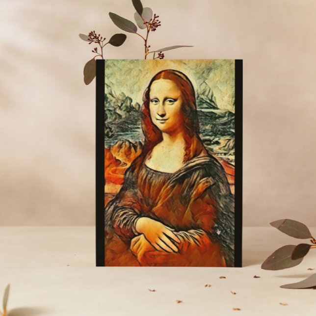 Postal Mona Lisa en colores cálidos (Subido por el creador)