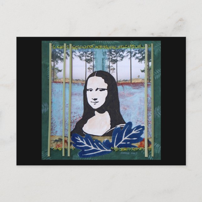 Postal Mona Lisa en el campo (Anverso)