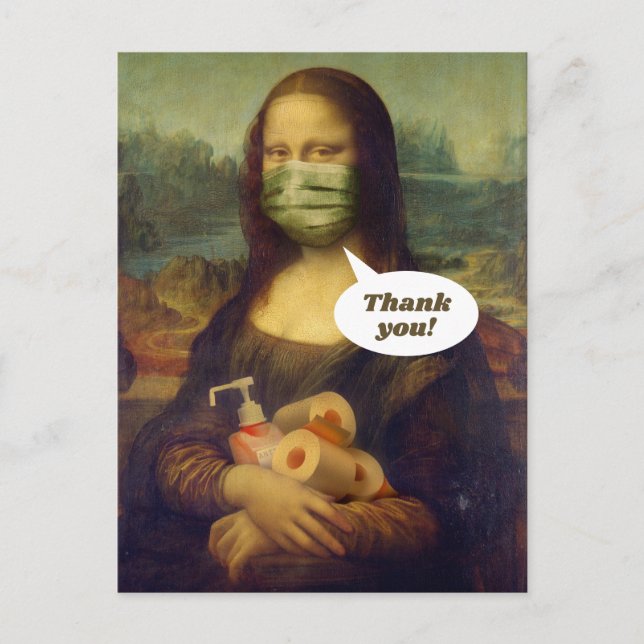 Postal Mona Lisa en EPP- Gracias a los trabajadores sanit (Anverso)