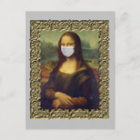 Mona Lisa enmarcada con máscara facial Covid 2020