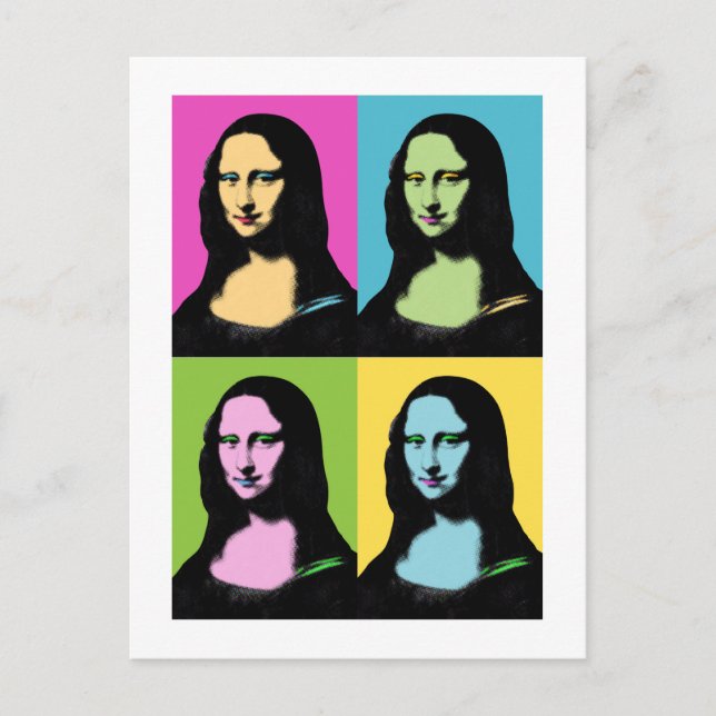 Postal Mona Lisa - Estilo de arte pop (Anverso)