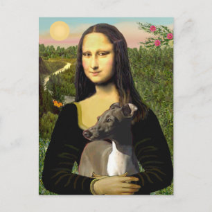 Postal Mona Lisa - Galgo Italiano