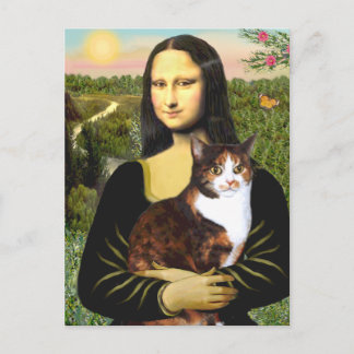 Postal Mona Lisa - Gato calico