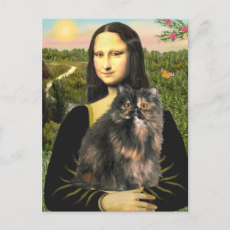 Postal Mona Lisa - Gato Persa de Tres Colores