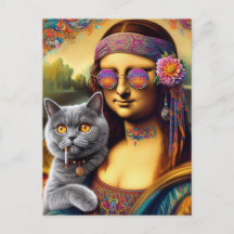 Mona Lisa Hippie Smogrray Cat