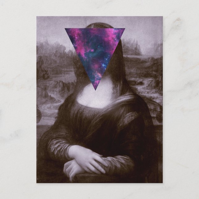 Postal Mona lisa hipster (Anverso)