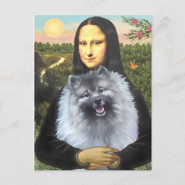 Postal Mona Lisa - Keeshond (H) (Anverso)