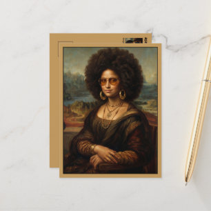 Postal Mona Lisa negra genial